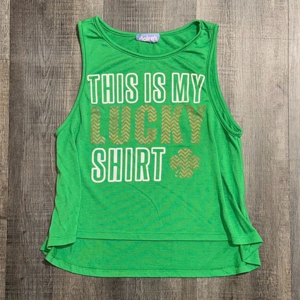 💞 Girls One Size Green “This Is My Lucky Shirt” St. Patrick’s Day Tank Top